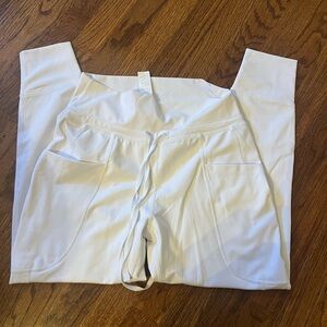 White fabletics joggers